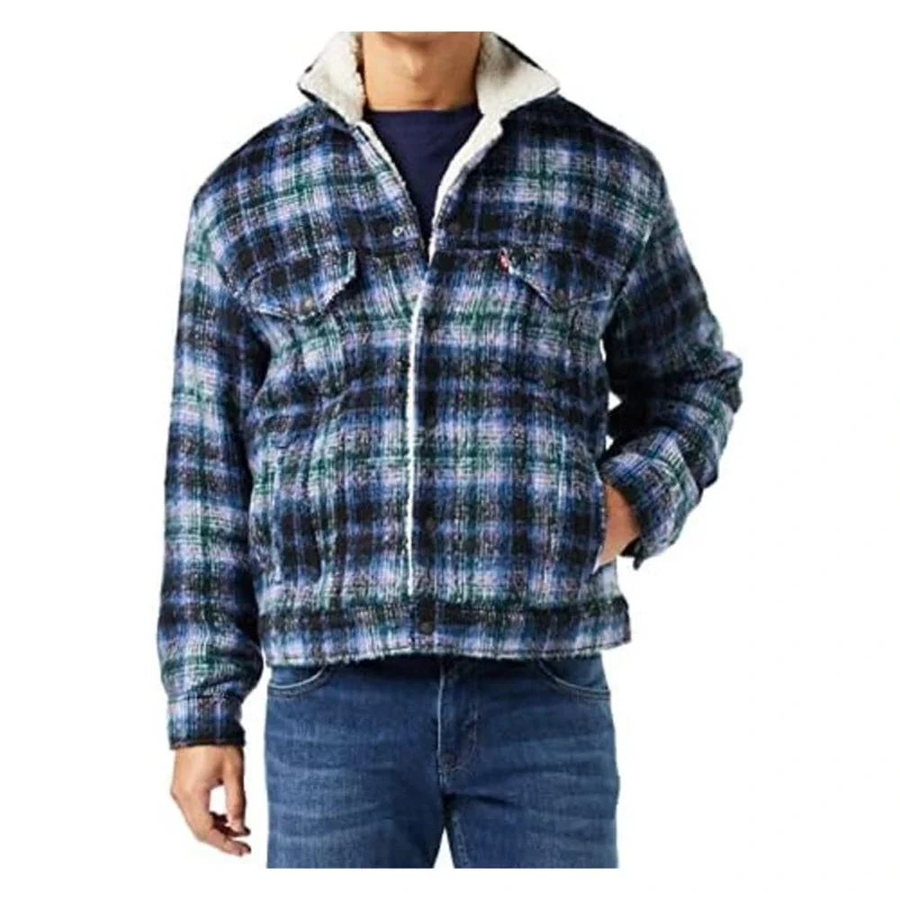 Levi's VINTAGE RELAXED FIT FLEECE SHERPA TRUCKER JACKET Men's Sz XS/Ladies Med - Picture 1 of 7